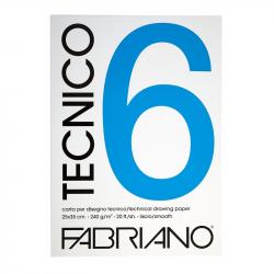Канцеларски продукт Fabriano Блок за рисуване Tecnico, A4, 220 g-m2, гладък, подлепен, 20 листа