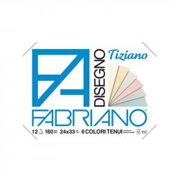 Канцеларски продукт Fabriano Блок за рисуване Tiziano, 24 x 33 cm, 160 g-m2, пастелни цветове, 12 листа