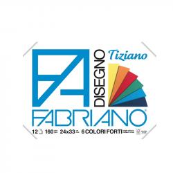Fabriano Блок за рисуване Tiziano, 24 x 33 cm, 160 g-m2, наситени цветове, 12 листа