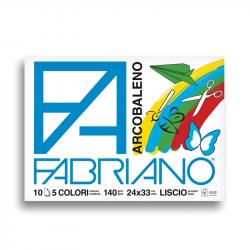 Канцеларски продукт Fabriano Скицник за рисуване Arcobaleno, 24 x 33 cm, 140 g-m2, цветни листове, 10 листа