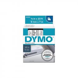 Касета за етикетен принтер Dymo Лента 40910, 9 x 7 m, черни букви-прозрачен фон