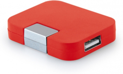 USB Хъб Hi!dea USB хъб, с 4 порта, червен
