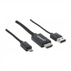 Кабел/адаптер Кабел Manhattan, VGA-USB към HDMI Female на най-ниска цени