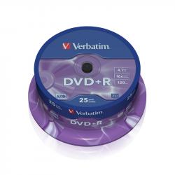 DVD+R Verbatim, 4.7 GB, 16x, AZO покритие, 25 броя в шпиндел