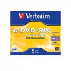 Продукт Verbatim DVD+RW, презаписваем, 4.7 GB, 4x, в кутия