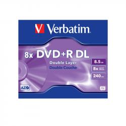 Продукт Verbatim DVD+R Dual Layer, двуслоен, 8.5 GB, 8x, AZO покритие