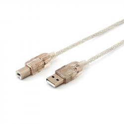 Manhattan Кабел, USB 2.0 A Male - USB 2.0 B Male, 1.8 m, прозрачен
