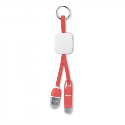 Кабел/адаптер More Than Gifts USB Преходник Key ring, USB type C- USB micro type B, червен