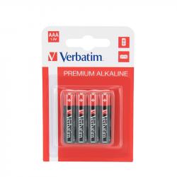 Батерия Verbatim Алкална батерия, AAA, LR03, 1.5 V, 4 броя