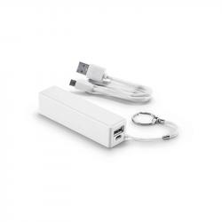 Външна батерия Hi!dea Външна батерия, 2000 mAh, с USB порт, с ключодържател, бяла