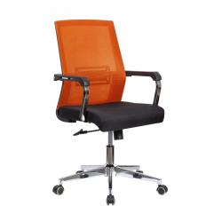 Офис стол RFG Работен стол Roma W, дамаска и меш, черна седалка, червена облегалка на най-ниска цени