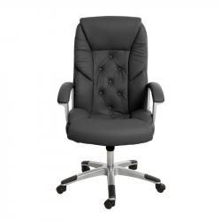 Офис стол Директорски стол Oscar, екокожа, Tilt механизъм, до 120 kg, черен на най-ниска цени