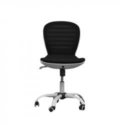 Детски стол RFG Flexy White, дамаска и меш, черна седалка, черна облегалка