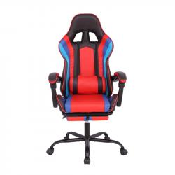 Геймърски стол RFG Геймърски стол Max Game, екокожа, черно-червен