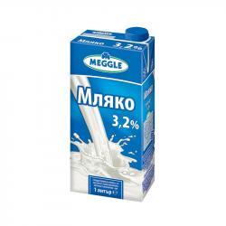 Продукт Meggle Прясно мляко UHT, 3.2% масленост, 1 L, в кутия