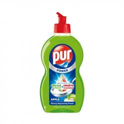 Почистващ продукт Pur Препарат за миене на съдове Duo Power, ябълка, 450 ml