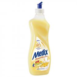Почистващ продукт Medix Препарат за миене на съдове Balsam, мляко и мед, 415 ml, жълт