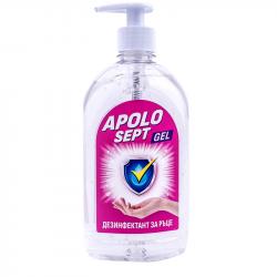 Почистващ продукт Apolo Дезинфекциращ препарат за ръце Sept , гел, с помпа, 500 ml
