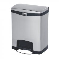 Продукт Rubbermaid Кош Slim Jim Front, метален, 30 L, черен