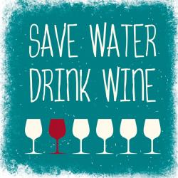 Продукт Gespaensterwald Подложка за чаша, мраморна, Save water drink wine