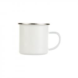 BESTSUB Канче с дръжка, емайлирано, бяло, 360 ml