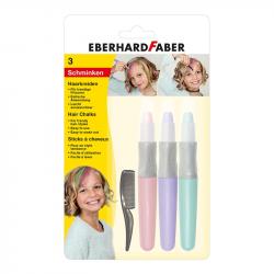 Канцеларски продукт Eberhard Faber Пастели за коса Pearl, 3 цвята