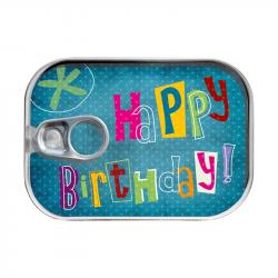 Продукт Gespaensterwald Картичка-консерва, Happy Birthday, синя