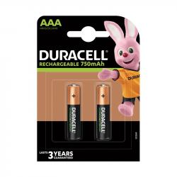 Батерия Duracell Акумулаторна батерия, NiMH, AAA, HR03, 750 mAh, 1.2 V, 2 броя
