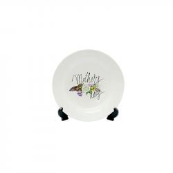 BESTSUB Чиния, стъклена, със стойка, диаметър 19 cm