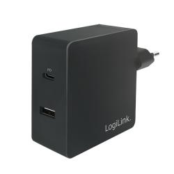 Кабел/адаптер USB-А&C Charger 2x, 3A, 65W, Logilink PA0213