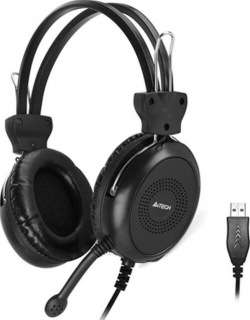 Слушалки Слушалки с микрофон A4TECH HU-30, Стерео, USB, Черни