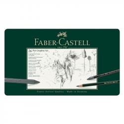 Канцеларски продукт Faber-Castell Комплект моливи Pitt Graphite, 26 броя в метална кутия