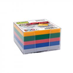 Канцеларски продукт KEJEA Хартиено кубче, 75 x 75 mm, цветно, 500 листа, с пластмасова поставка