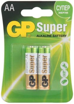 Батерия Алкална батерия GP SUPER LR6 AA, 2 бр. в опаковка, 1.5V, GP15A