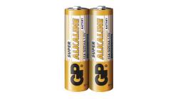 Батерия Алкална батерия GP SUPER LR6 AA, 2 бр. в опаковка - shrink, 1.5V, GP15A