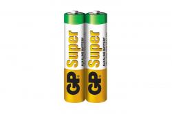 Батерия Алкална батерия GP SUPER LR03 AAA, 2 бр. в опаковка - shrink, 1.5V, GP24A