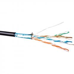 Инсталационен LAN кабел  Екраниран лан кабел FTP за външно полагане SecurityNET cat.5e, jelly, черен цвят, 500m