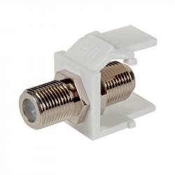Мрежов аксесоар Преходник F конектор за кийстон гнездо, бял