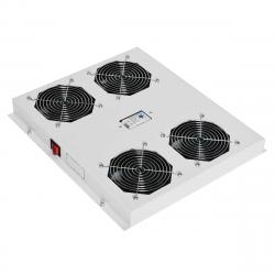 Аксесоар за шкаф Вентилаторен модул за шкафове с 2 вентилатора и аналогов термостат, черен
