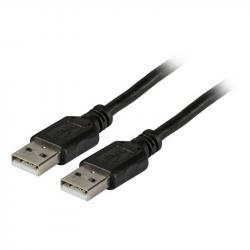 Кабел/адаптер USB 2.0 Свързващ кабел A-A, M-M, черен, 1.50 метра