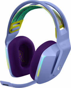 Слушалки Logitech G733 Lilac Lightspeed Wireless RGB, Микрофон, Лилави