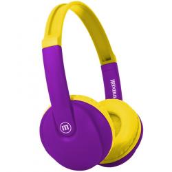 Слушалки Блутут детски слушалки Maxell KIDZ HP-BT350, малък размер, Виолетов-Жълт