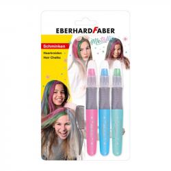Канцеларски продукт Eberhard Faber Пастели за коса, металик, 3 цвята