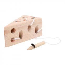Продукт Small Foot Игра за нанизване Сирене с мишка, дървена
