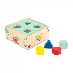Продукт Small Foot Куб, с дървени форми и сортер, дървен, 4 части
