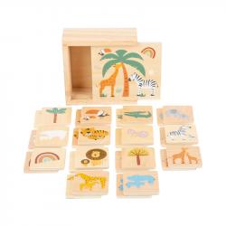 Small Foot Мемори игра Сафари, дървена, 28 части