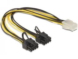 Кабел DeLock PCI Express power 6 pin женско 2 x 8 pin мъжко, 30 cm