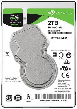Хард диск / SSD SEAGATE Barracuda 2TB HDD SATA 6Gb-s 5400rpm 2.5inch 7mm height 128Mb cache BLK