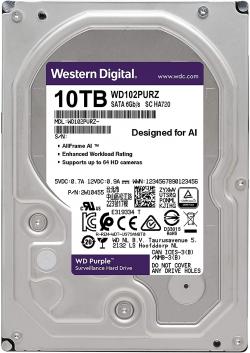 Хард диск / SSD WD Purple 10TB SATA 6Gb-s CE HDD 3.5inch internal 7200Rpm 256MB Cache 24x7 Bulk