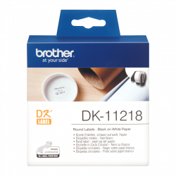 Касета за етикетен принтер BROTHER P-Touch DK-11218 die-cut round label 24x24mm 1000 labels